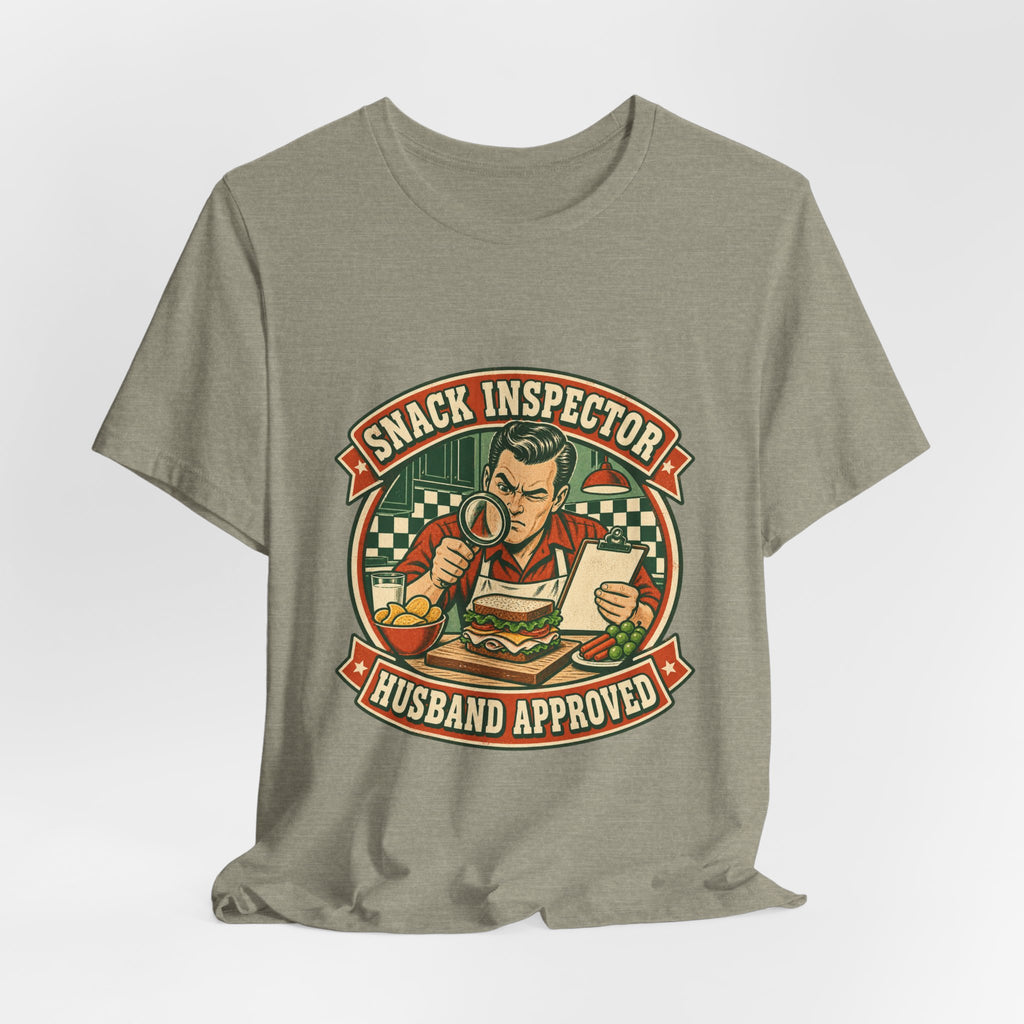 Snack Inspector Husband Approved T-Shirt – Vintage Food Detective Humor Tee