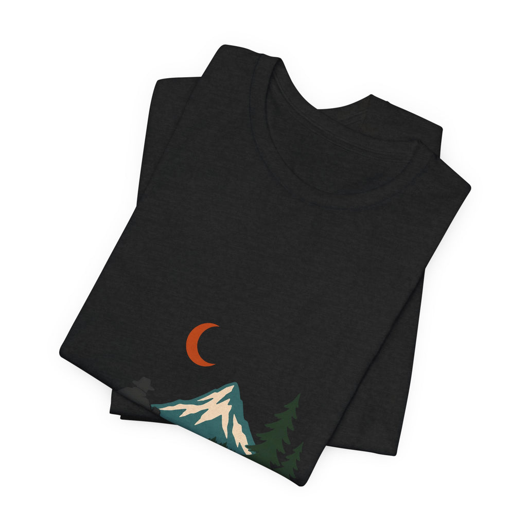 Vintage Canoe Moon T-Shirt — Mountain Lake Paddler Wilderness Tee