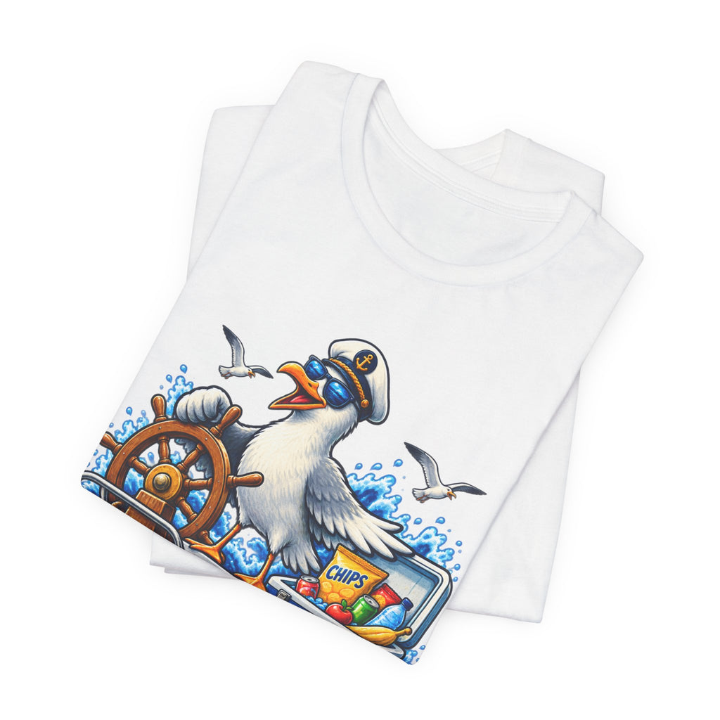 My Boat My Rules Your Snacks T-Shirt — Funny Nautical Seagull Captain Boating Tee