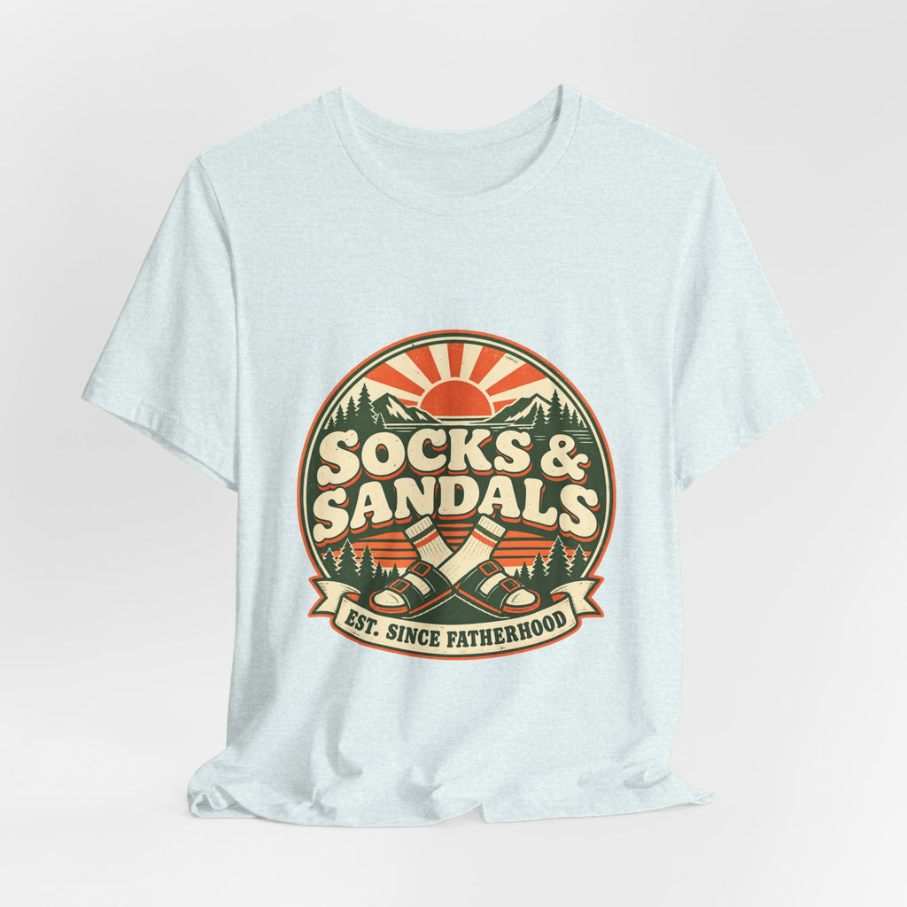 Socks & Sandals Fatherhood T-Shirt | Vintage Dad Humor Outdoor Graphic Tee