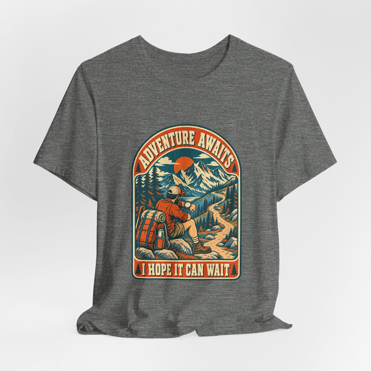 Adventure Awaits Hiking T-Shirt – Vintage Mountain Trail Hiker Tee