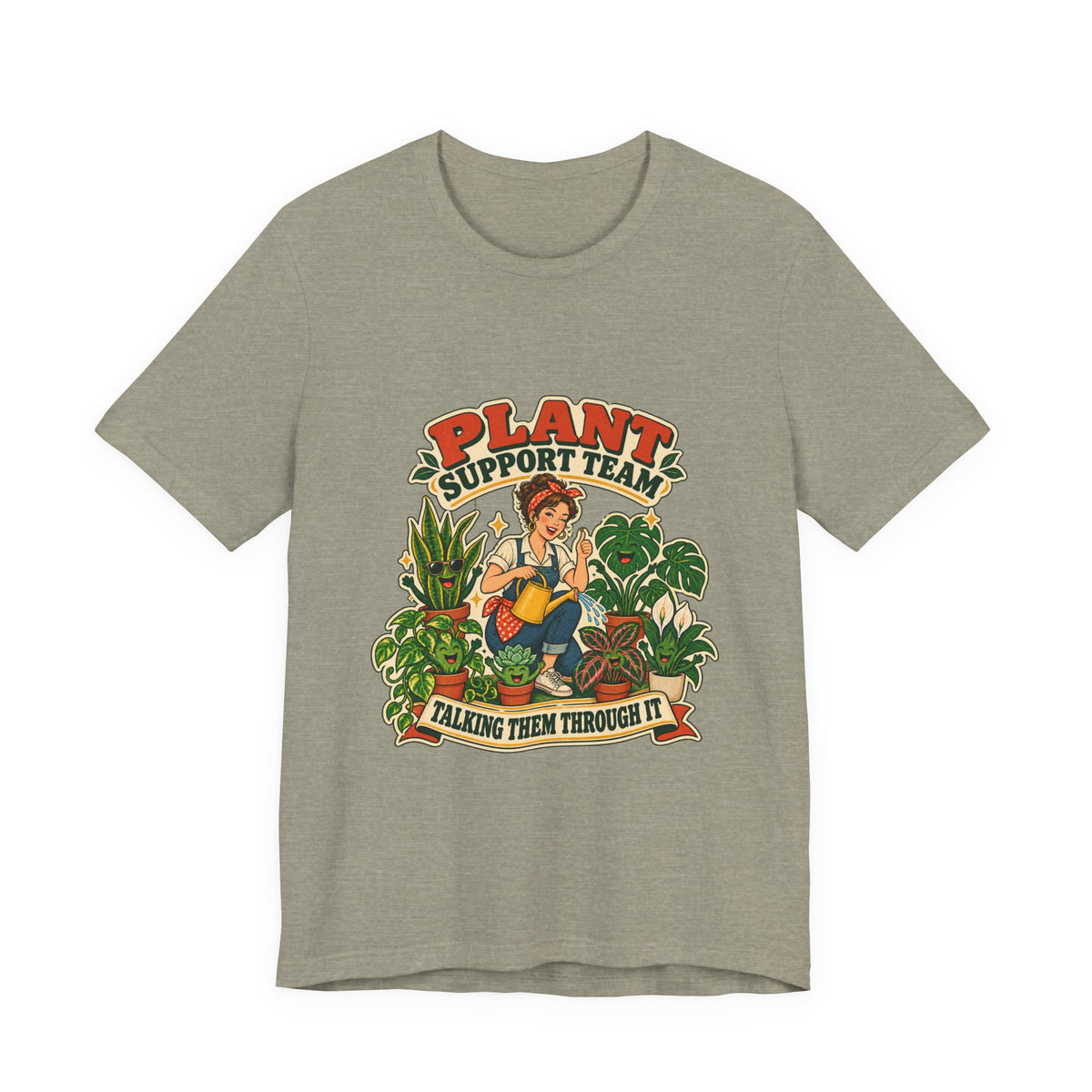 Plant Support Team T-Shirt, Talking Them Through It Vintage Plant Lady Tee