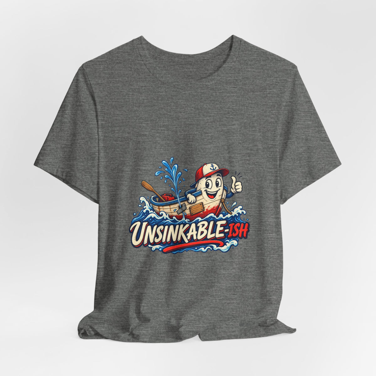 Unsinkable-ish Boat T-Shirt, Funny Nautical Vintage Cartoon Tee