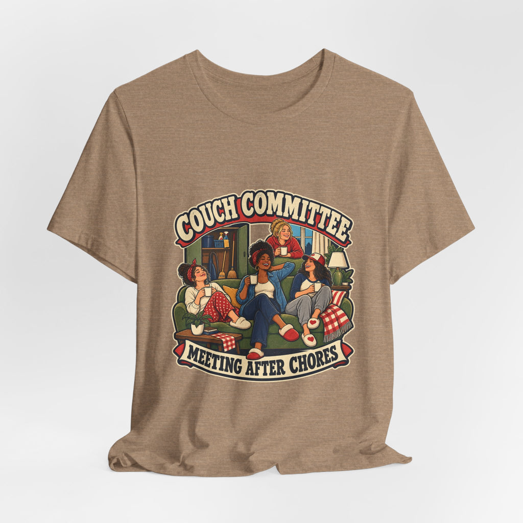 Couch Committee Meeting After Chores Vintage Coffee Girls T-Shirt