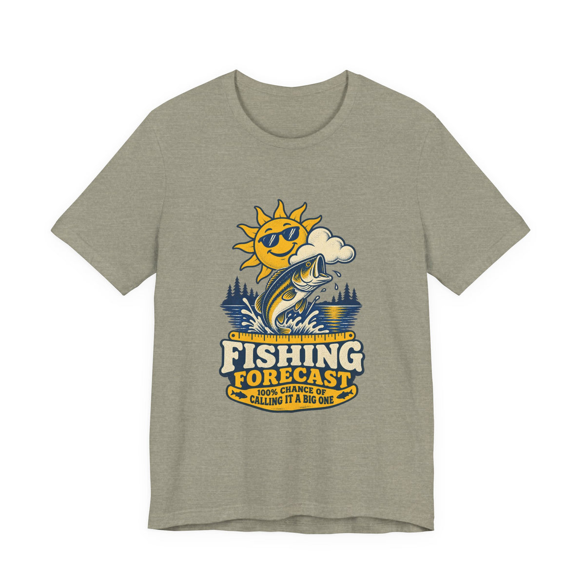 Fishing Forecast T-Shirt — 100% Chance of Calling It a Big One Vintage Fishing Tee
