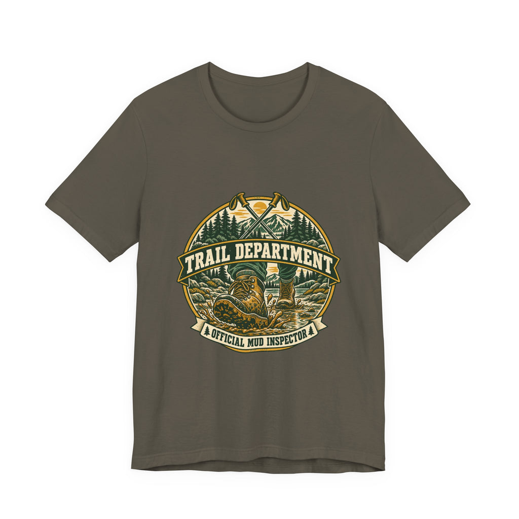 Trail Department Official Mud Inspector T-Shirt, Vintage Hiking Badge Tee
