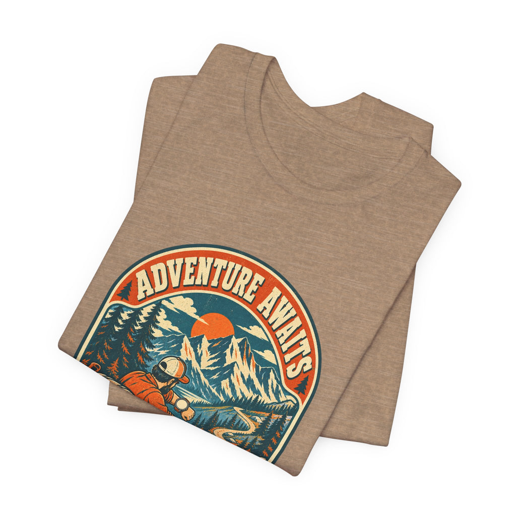 Adventure Awaits Hiking T-Shirt – Vintage Mountain Trail Hiker Tee