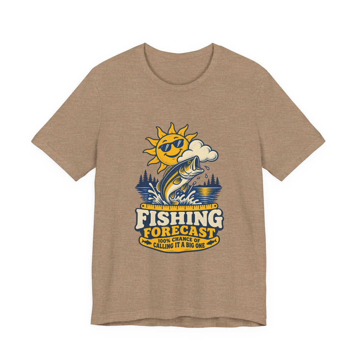 Fishing Forecast T-Shirt — 100% Chance of Calling It a Big One Vintage Fishing Tee