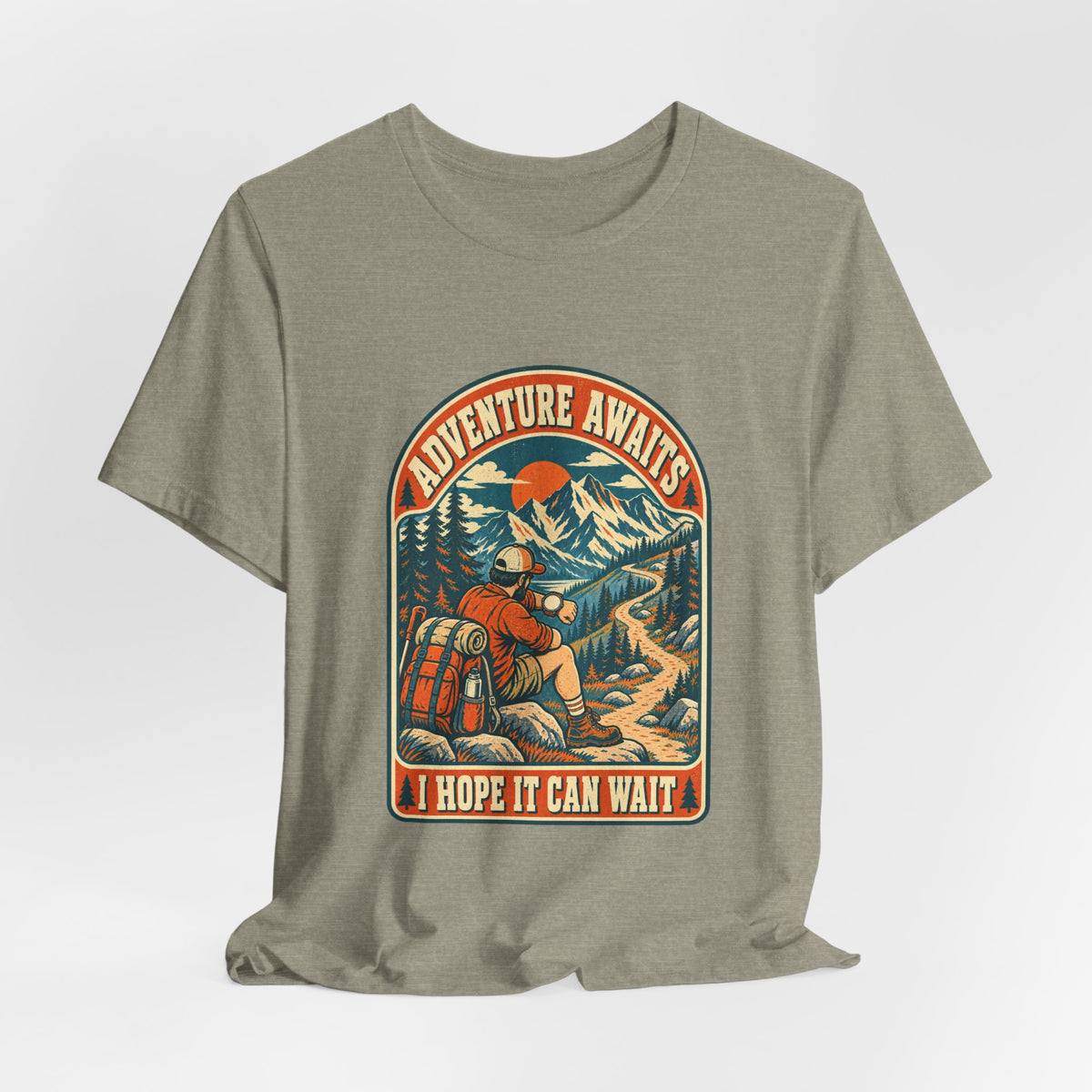 Adventure Awaits Hiking T-Shirt – Vintage Mountain Trail Hiker Tee