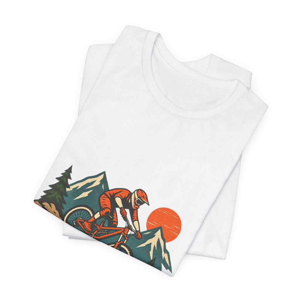 Vintage Mountain Biker Tee, Retro Downhill Cycling and Alpine Trail Shirt