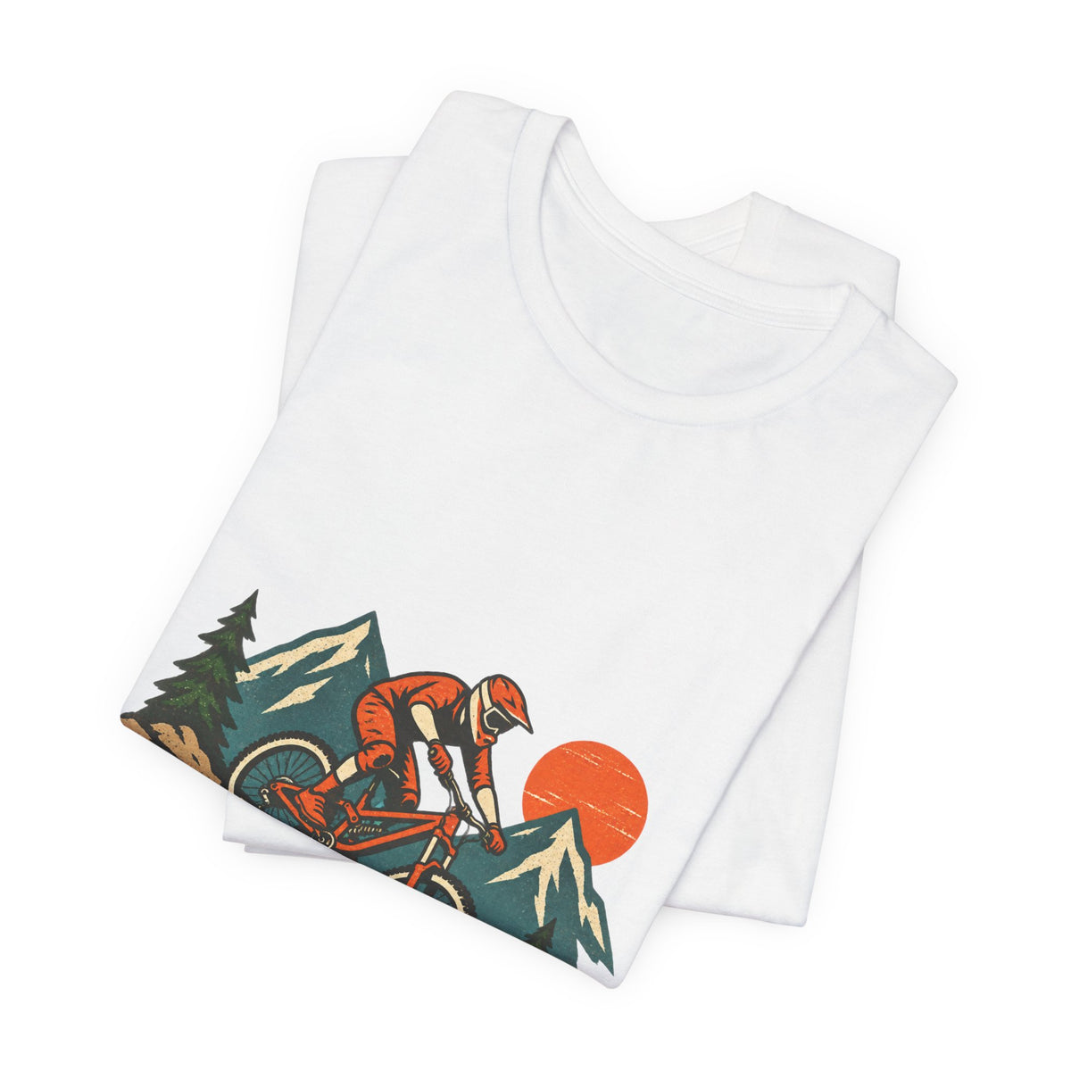 Vintage Mountain Biker Tee, Retro Downhill Cycling and Alpine Trail Shirt