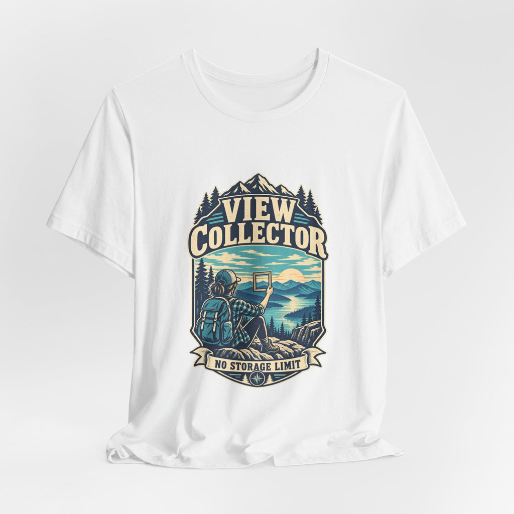 View Collector T-Shirt — No Storage Limit Mountain Lake Hiking Photographer Tee