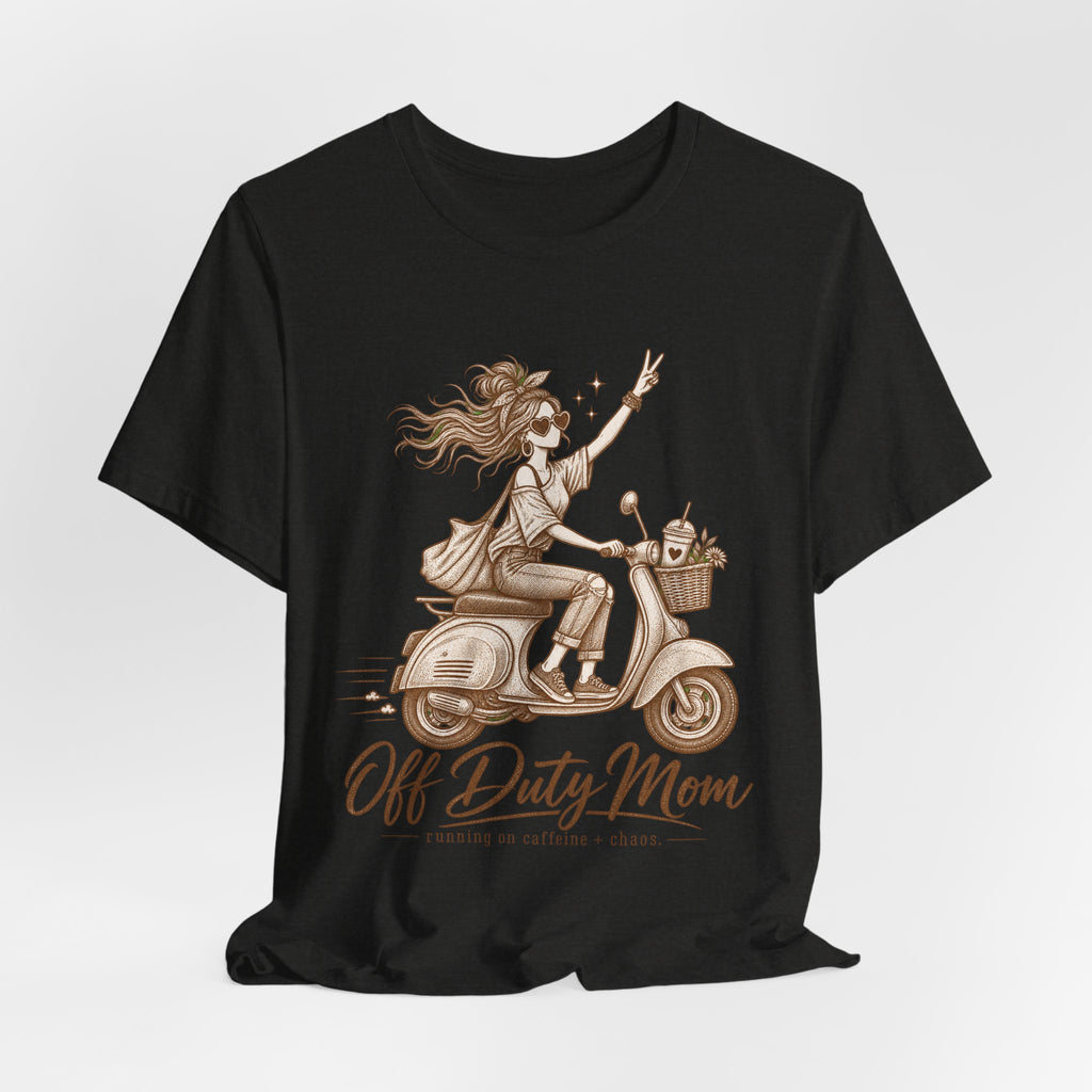Off Duty Mom Scooter Graphic Tee — Relaxed 'Off Duty Mom' Mother's Day T‑Shirt