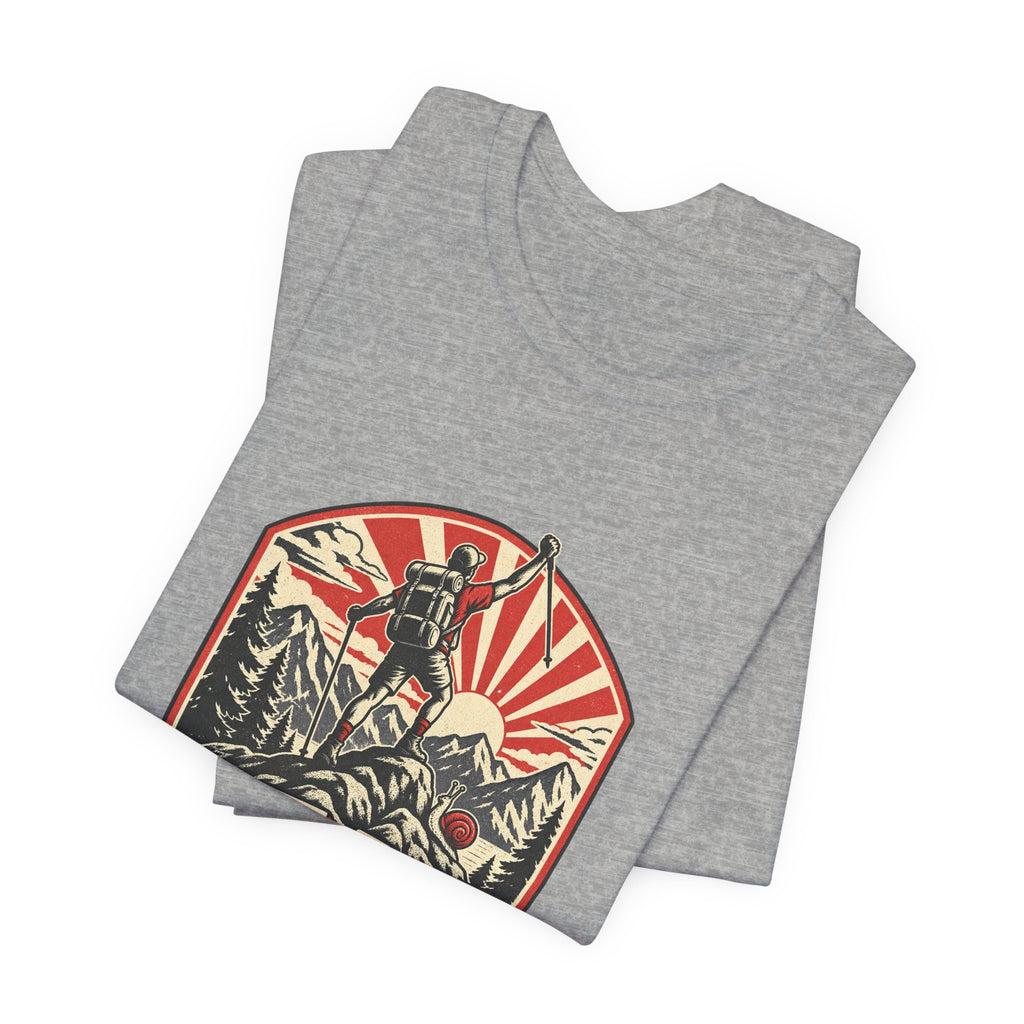 Peak Performance Questionable Pace T-Shirt — Funny Hiking Snail Vintage Mountain Tee
