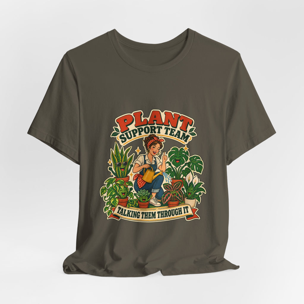 Plant Support Team T-Shirt, Talking Them Through It Vintage Plant Lady Tee