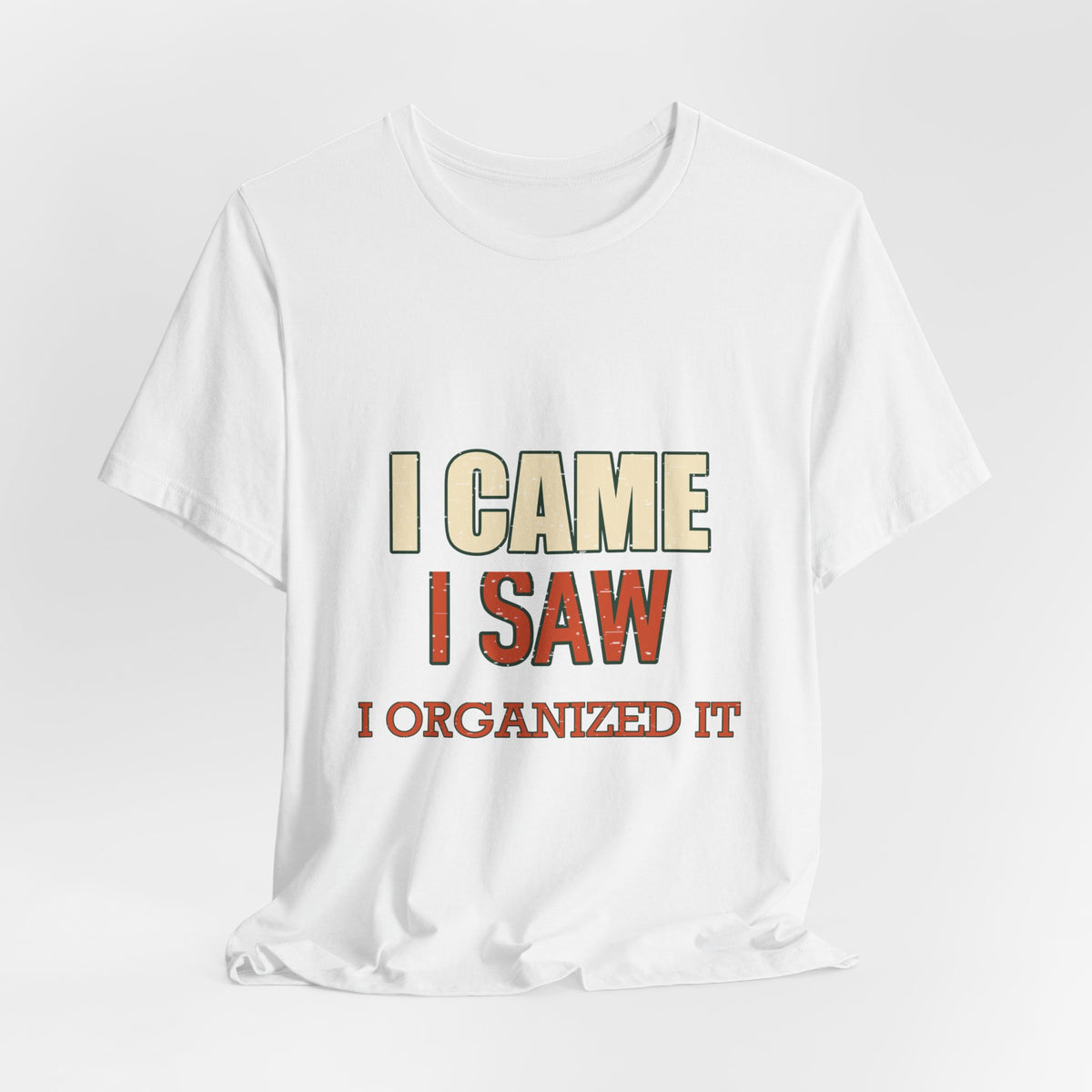 I Came I Saw I Organized It T-Shirt — Funny Vintage Organization Humor Tee