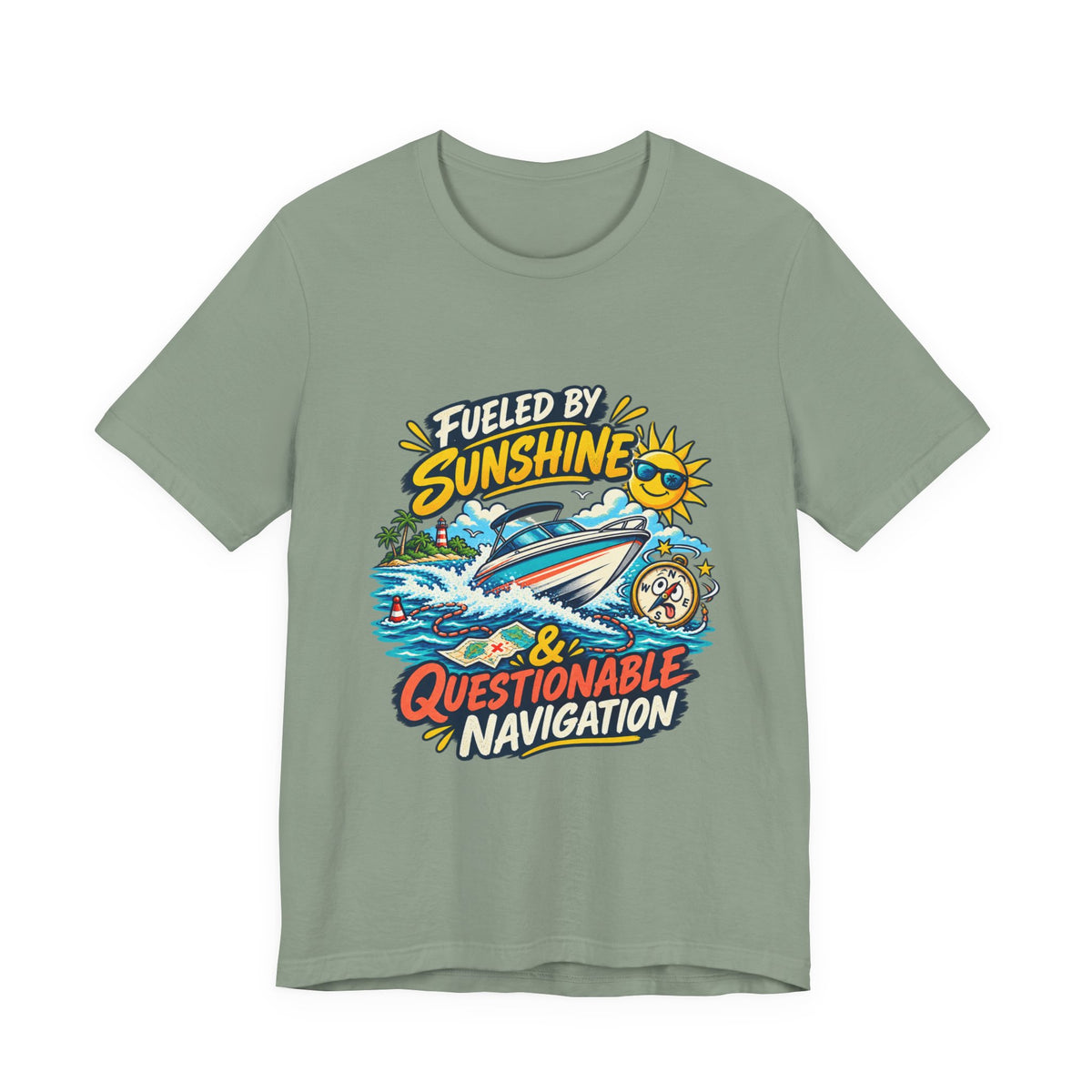 Fueled by Sunshine & Questionable Navigation Boat Adventure T-Shirt