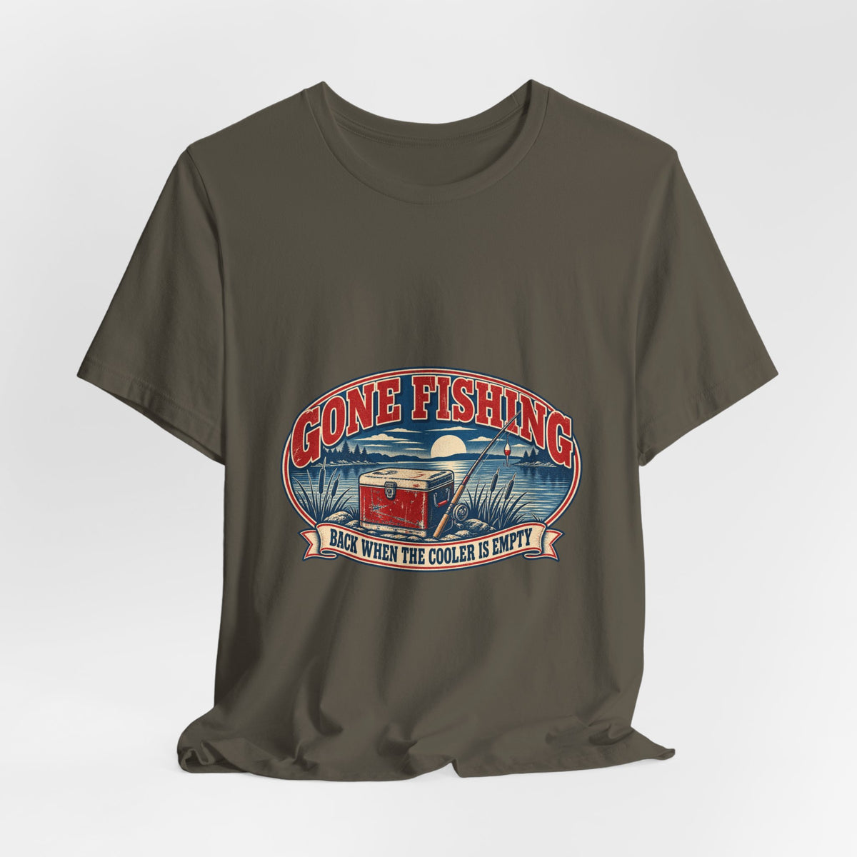 Gone Fishing T-Shirt — Back When the Cooler Is Empty Vintage Fishing Tee