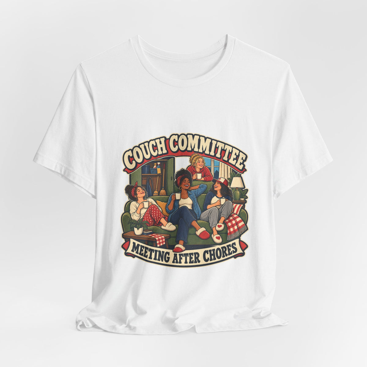 Couch Committee Meeting After Chores Vintage Coffee Girls T-Shirt