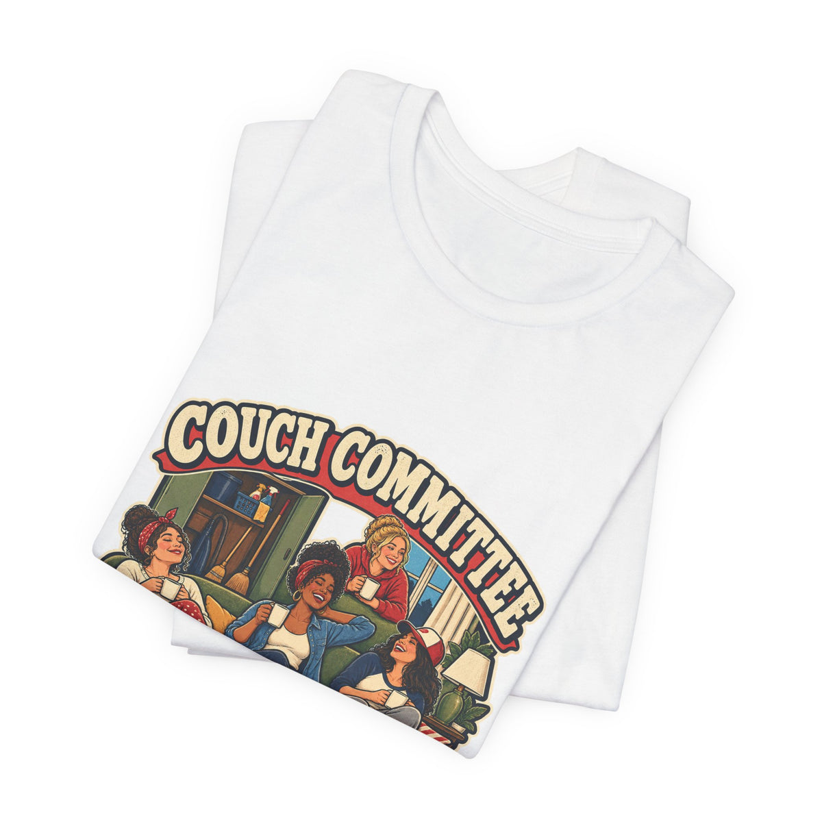 Couch Committee Meeting After Chores Vintage Coffee Girls T-Shirt