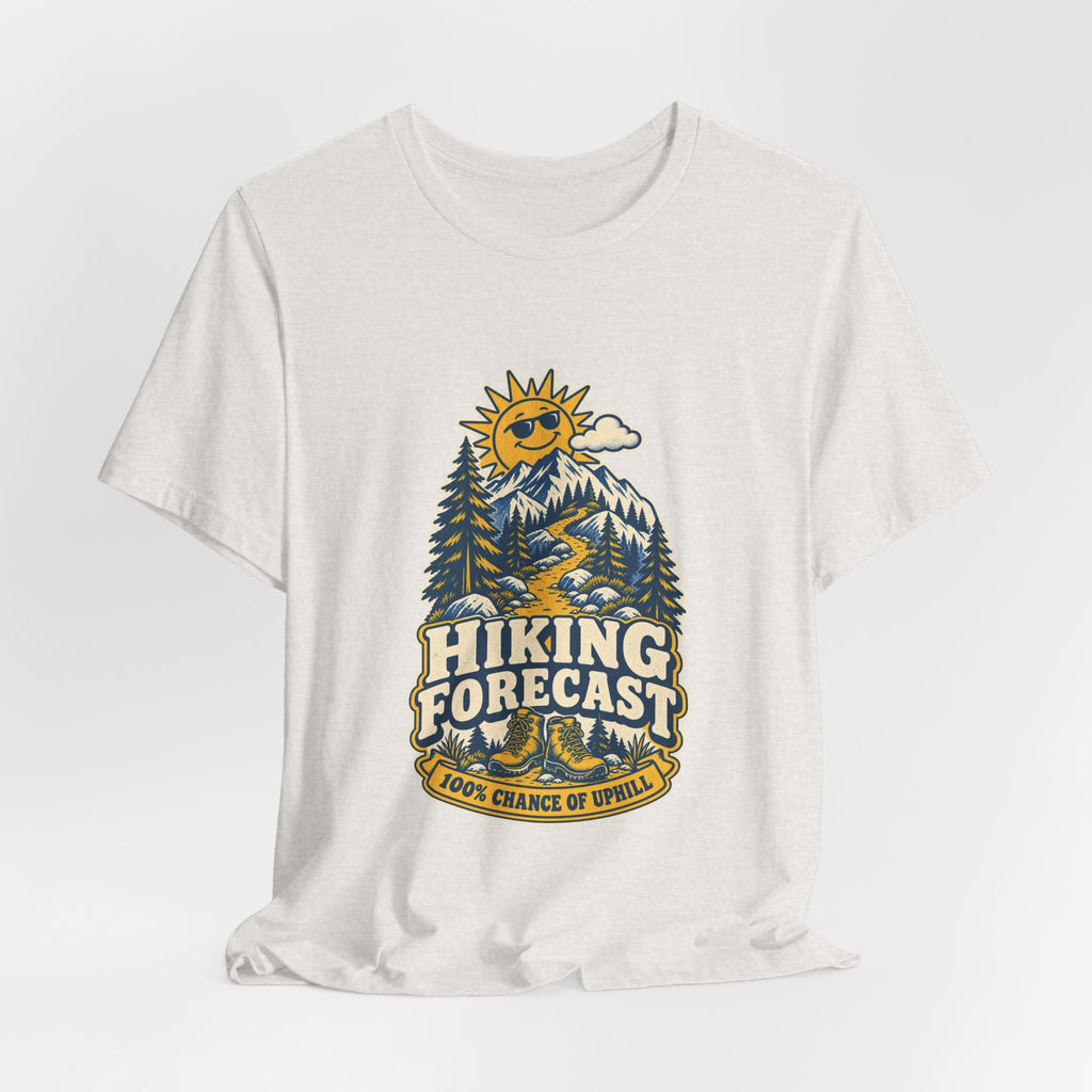 Hiking Forecast T-Shirt — 100% Chance of Uphill Vintage Mountain Tee