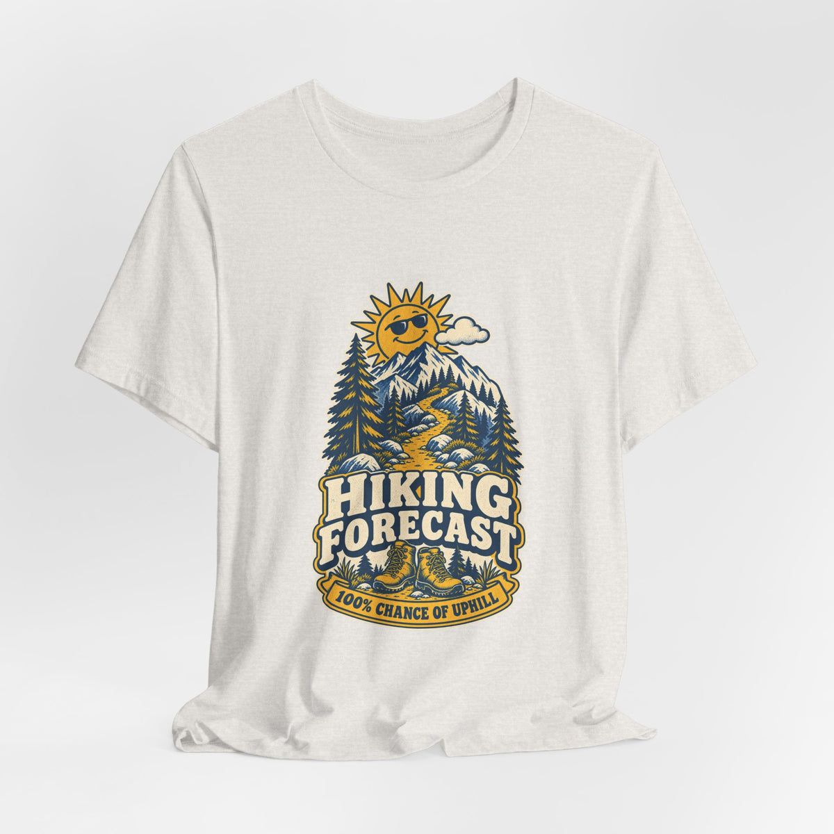 Hiking Forecast T-Shirt — 100% Chance of Uphill Vintage Mountain Tee