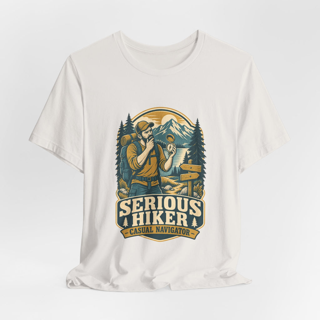 Serious Hiker T-Shirt — Casual Navigator Vintage Hiking Compass Mountain Tee