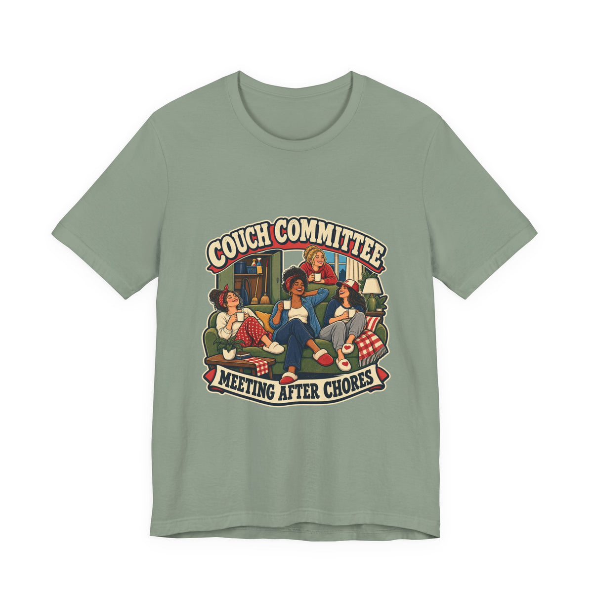 Couch Committee Meeting After Chores Vintage Coffee Girls T-Shirt
