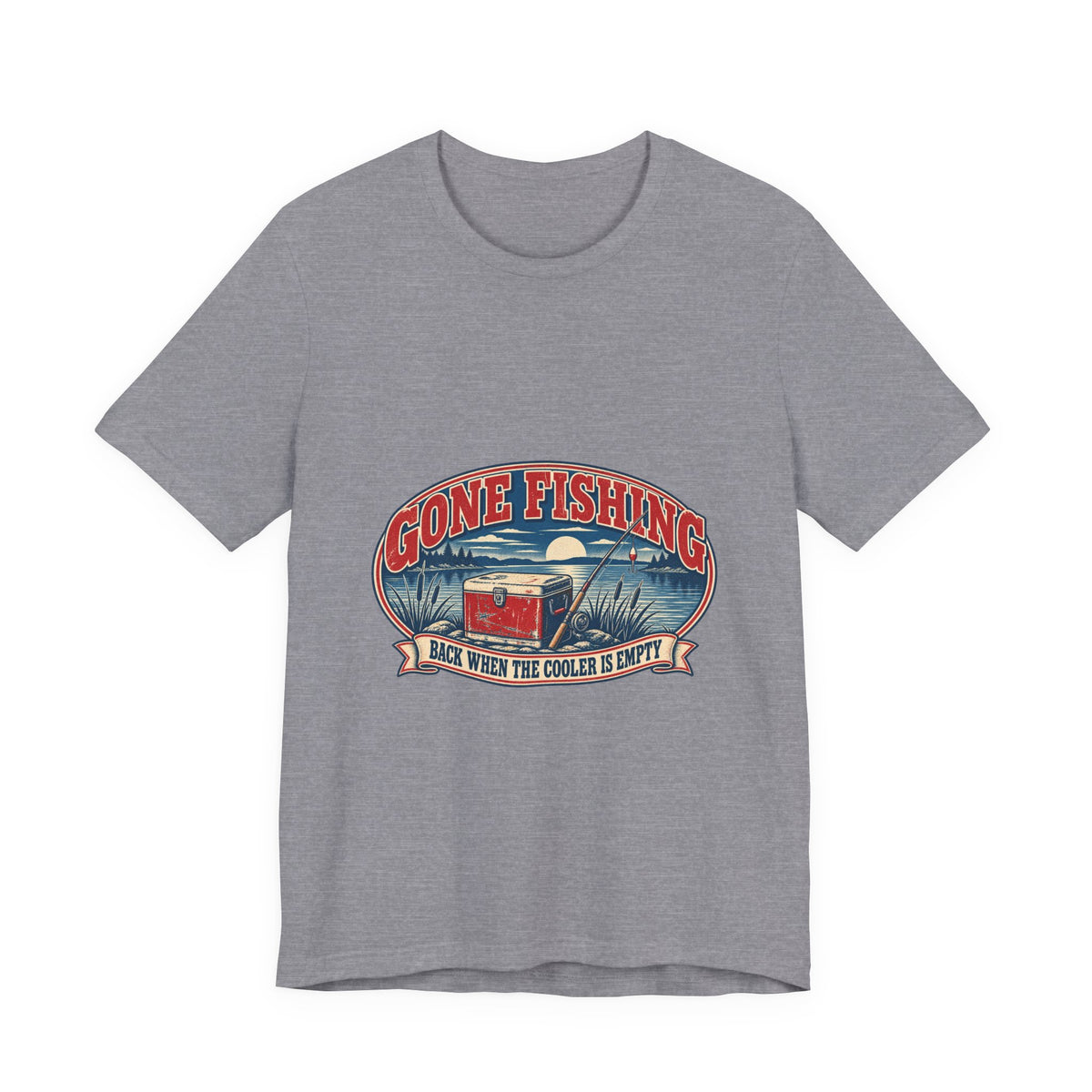 Gone Fishing T-Shirt — Back When the Cooler Is Empty Vintage Fishing Tee