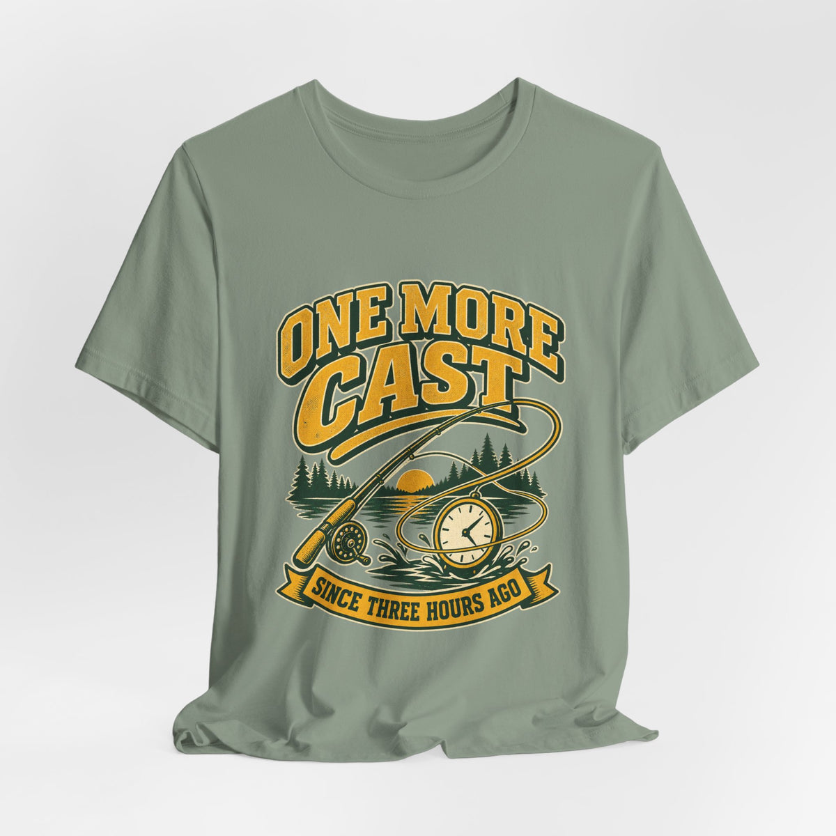 One More Cast Fishing T-Shirt — Vintage Angler Lake Tee