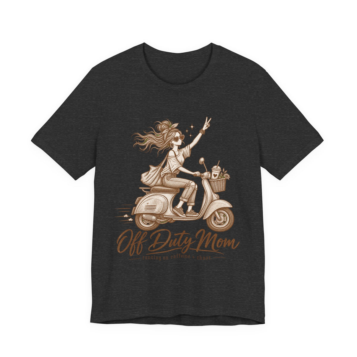 Off Duty Mom Scooter Graphic Tee — Relaxed 'Off Duty Mom' Mother's Day T‑Shirt