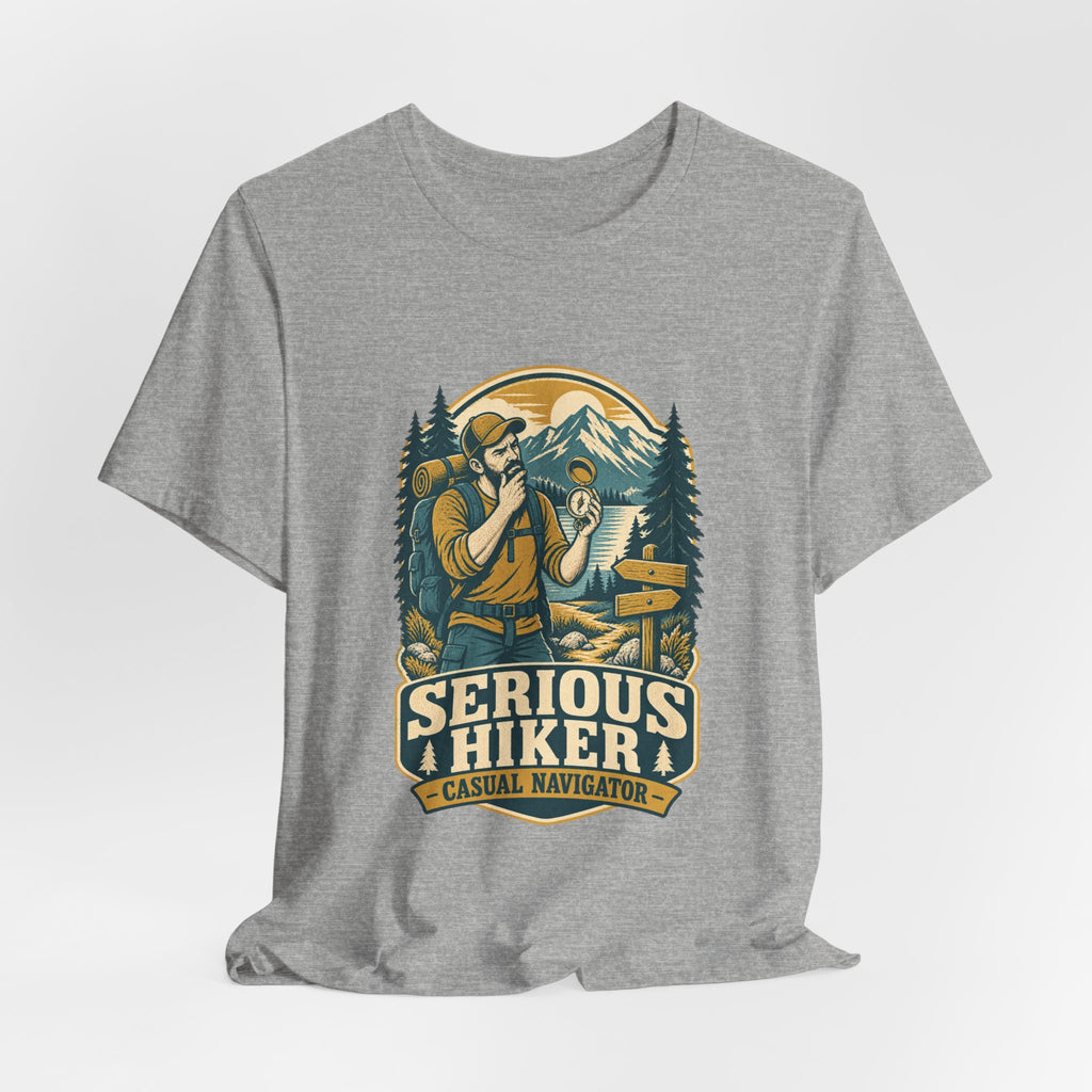 Serious Hiker T-Shirt — Casual Navigator Vintage Hiking Compass Mountain Tee