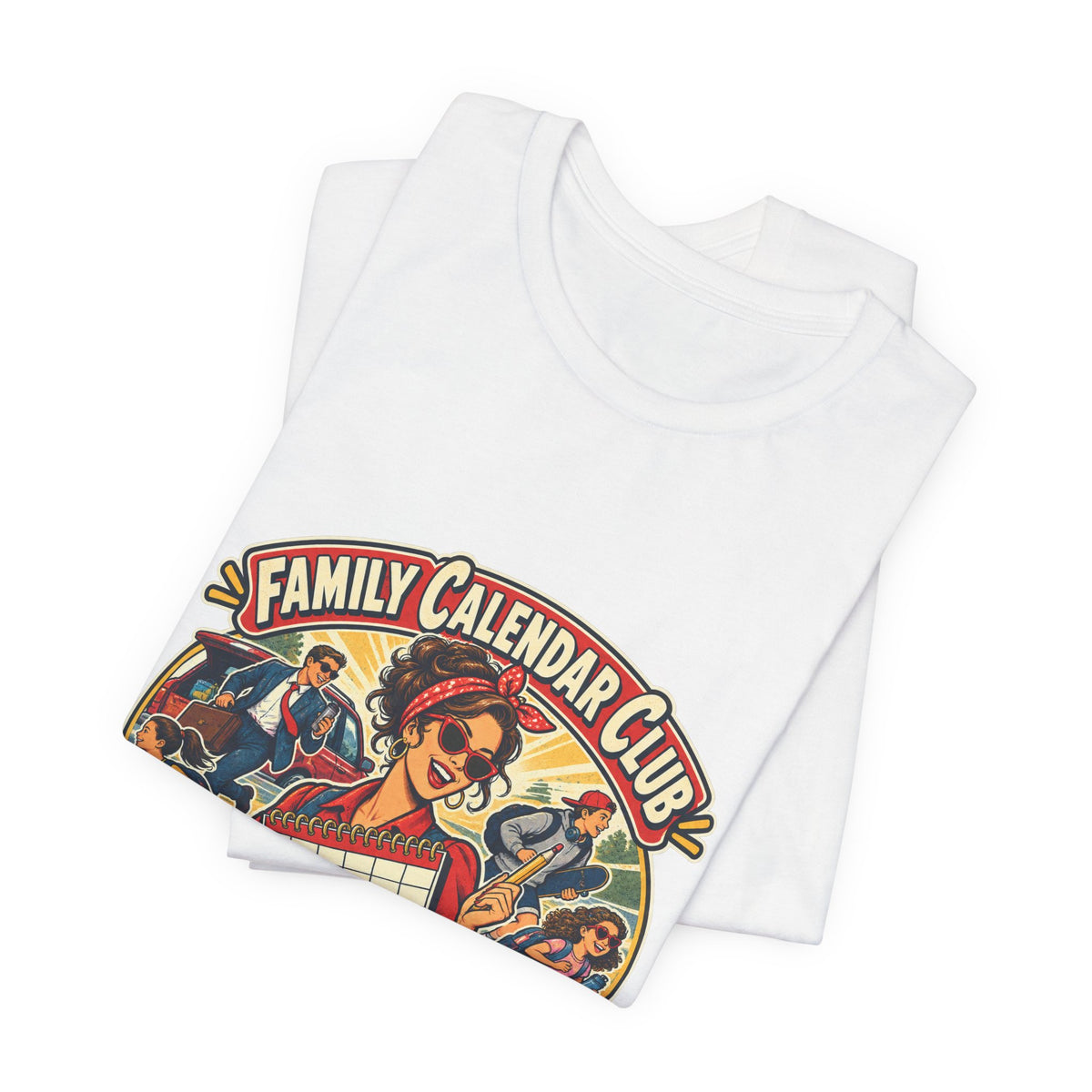 Family Calendar Club Booked Solid T-Shirt — Retro Busy Family Humor Tee