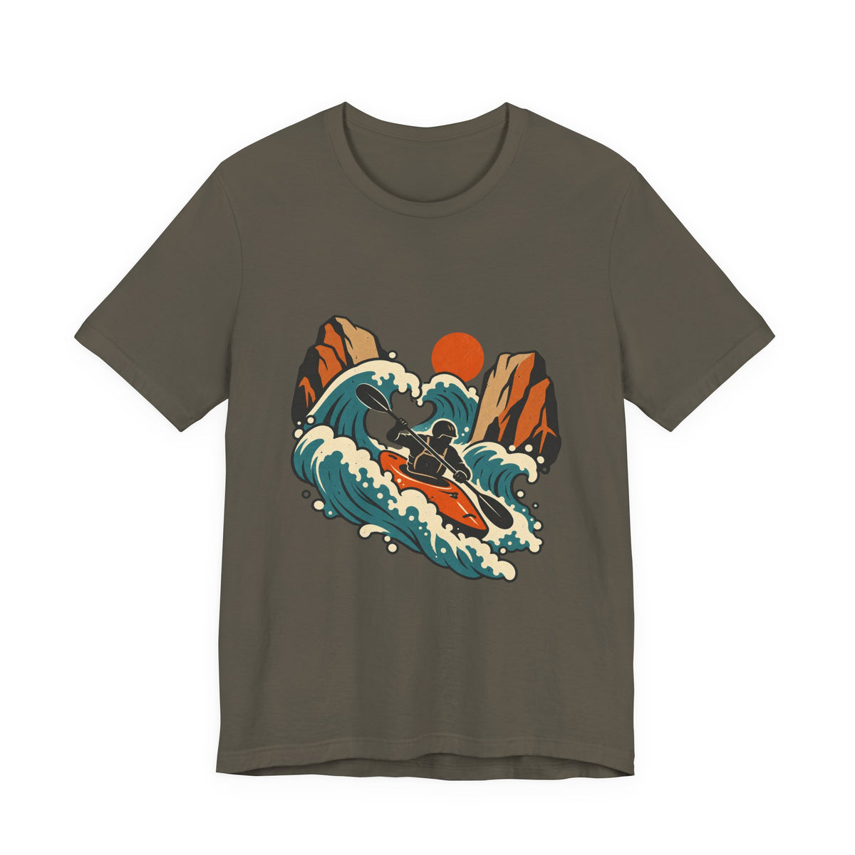 Vintage Whitewater Kayak T-Shirt — Retro Paddler Adventure Design