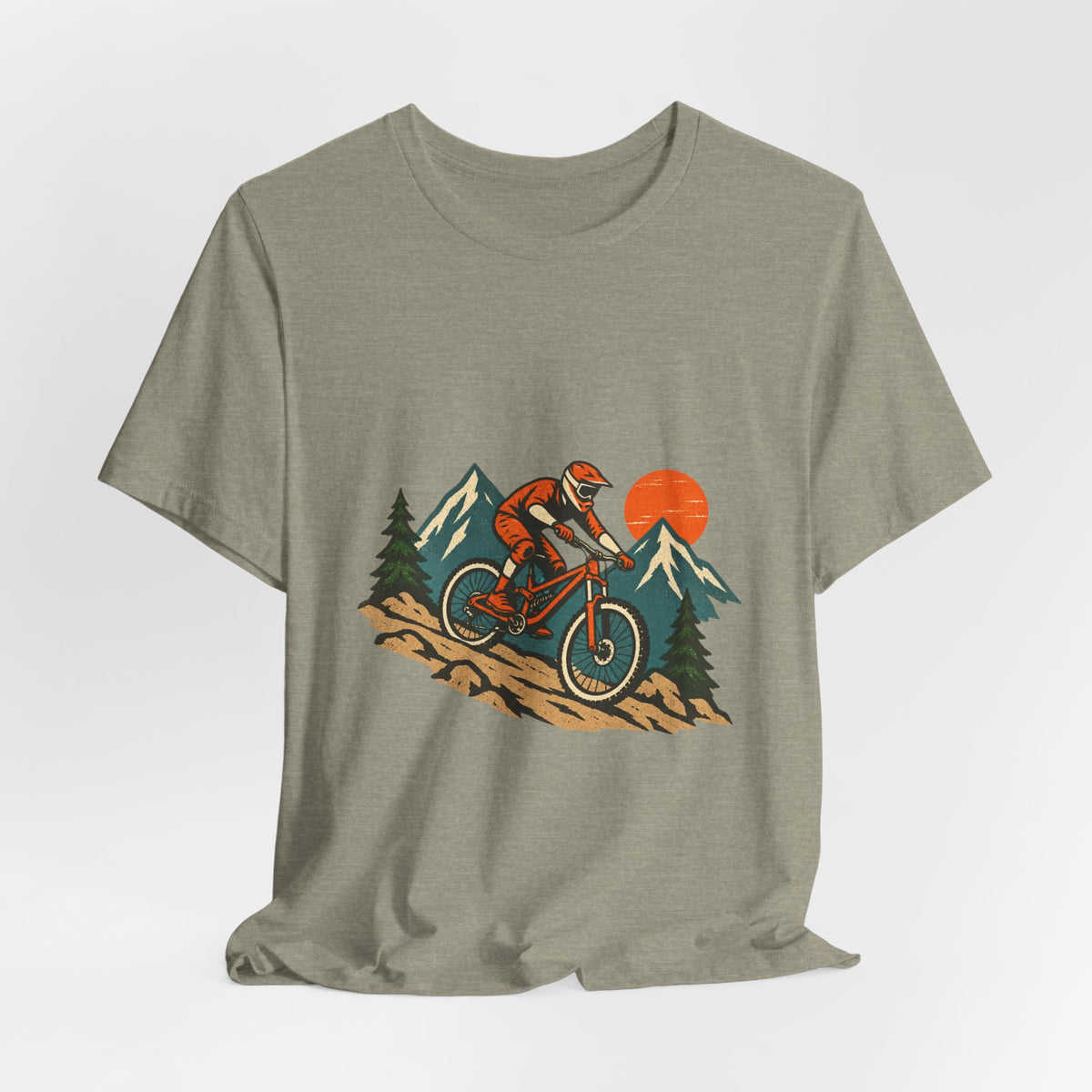 Vintage Mountain Biker Tee, Retro Downhill Cycling and Alpine Trail Shirt