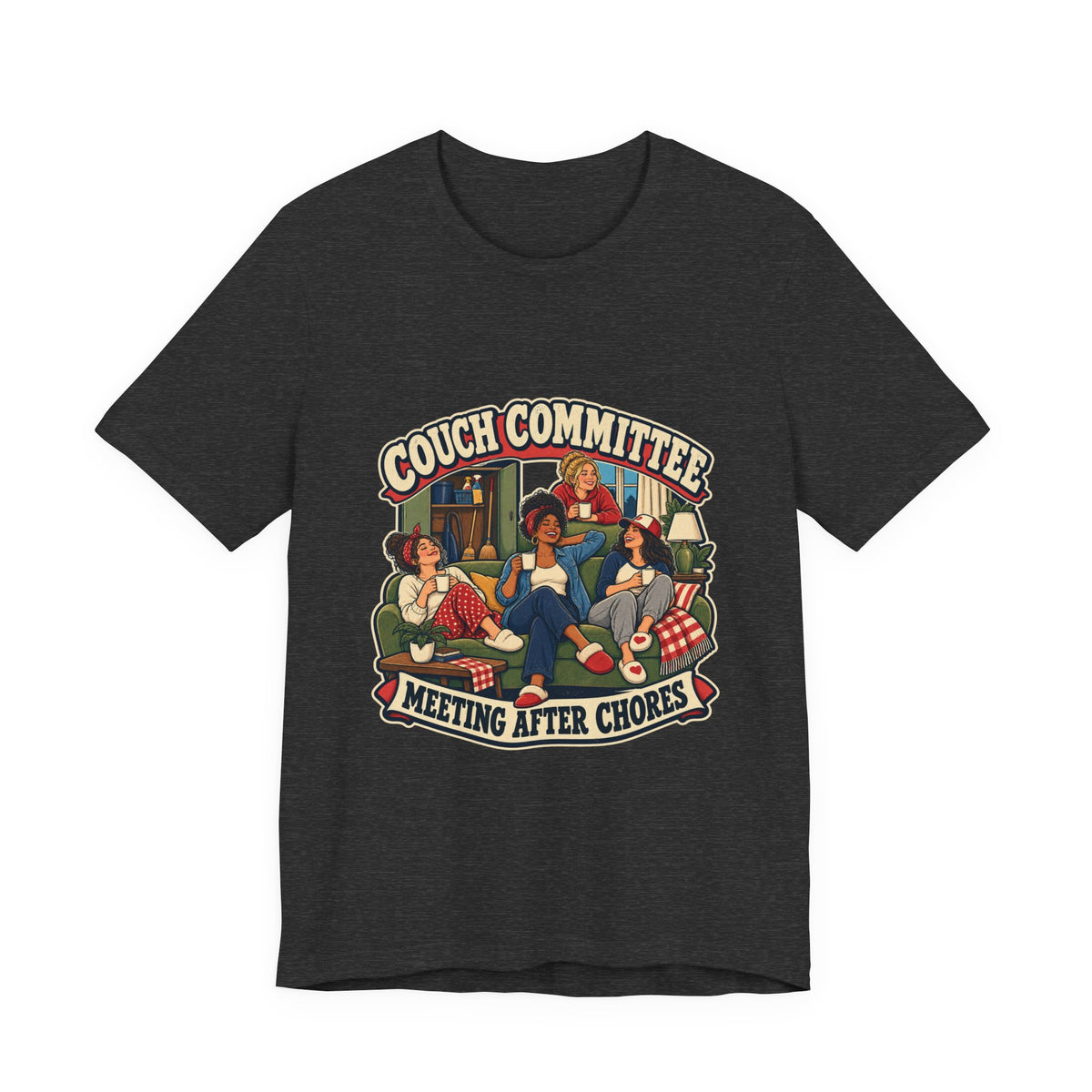Couch Committee Meeting After Chores Vintage Coffee Girls T-Shirt