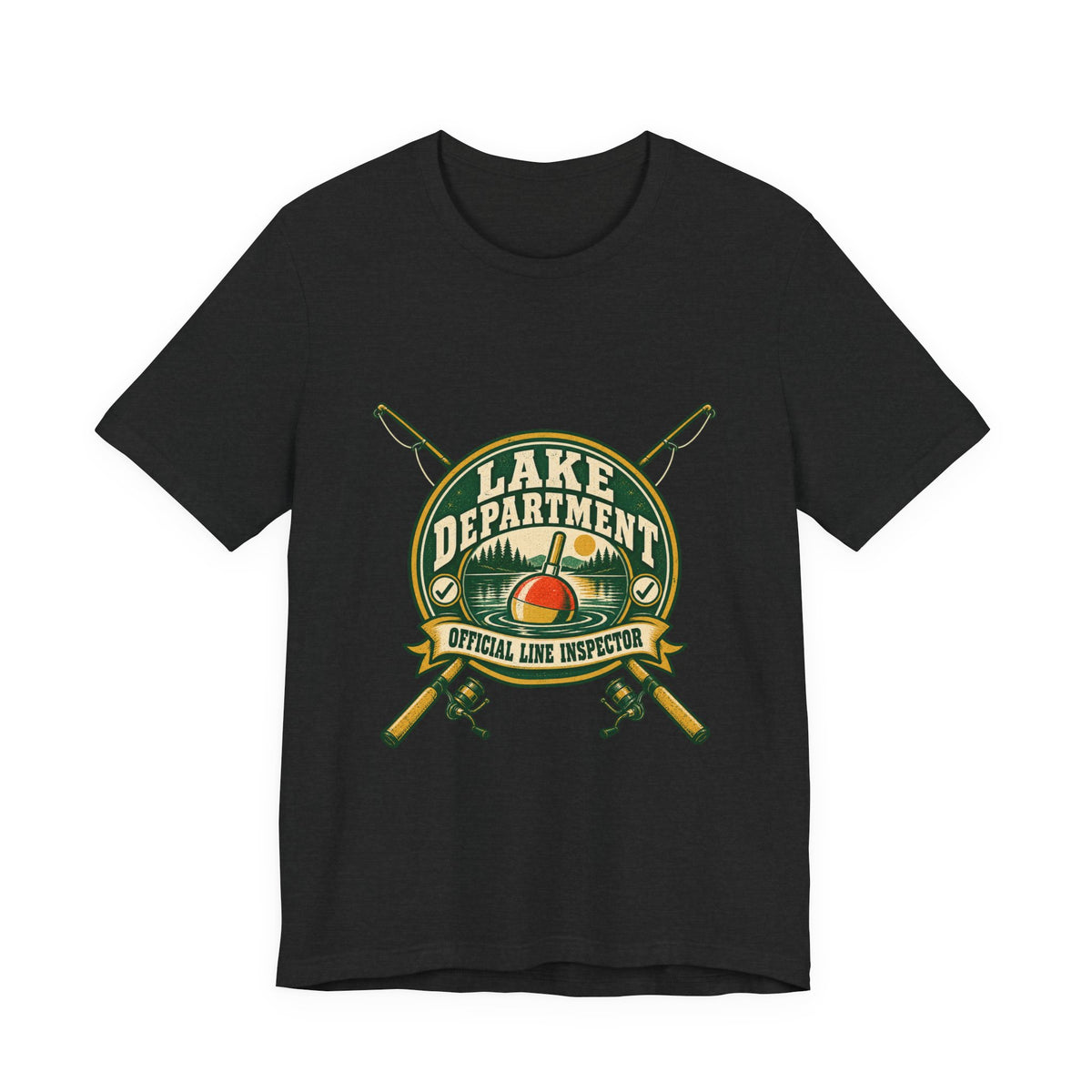 Lake Department Official Line Inspector T-Shirt — Vintage Fishing Badge Tee