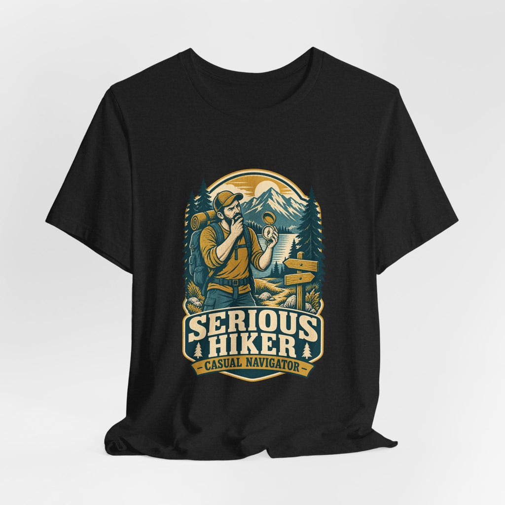 Serious Hiker T-Shirt — Casual Navigator Vintage Hiking Compass Mountain Tee