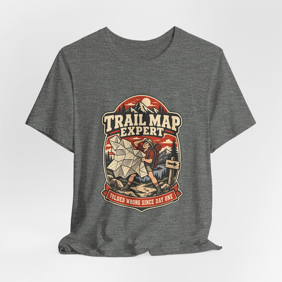 Trail Map Expert T-Shirt — Folded Wrong Since Day One Vintage Hiking Tee