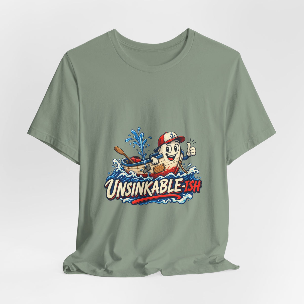 Unsinkable-ish Boat T-Shirt, Funny Nautical Vintage Cartoon Tee