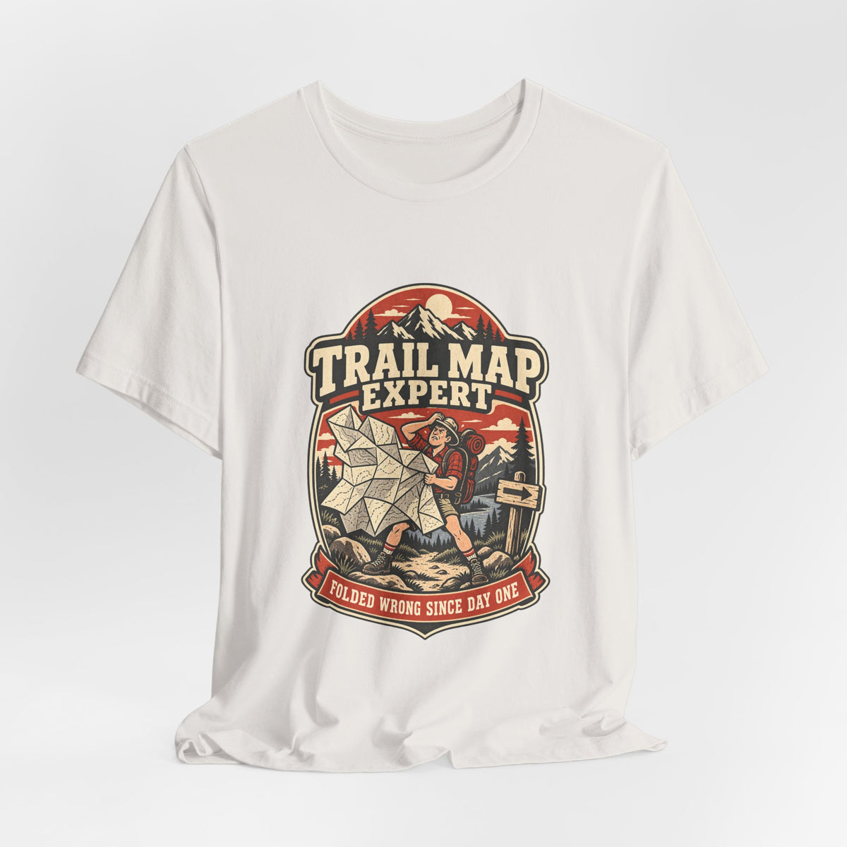 Trail Map Expert T-Shirt — Folded Wrong Since Day One Vintage Hiking Tee