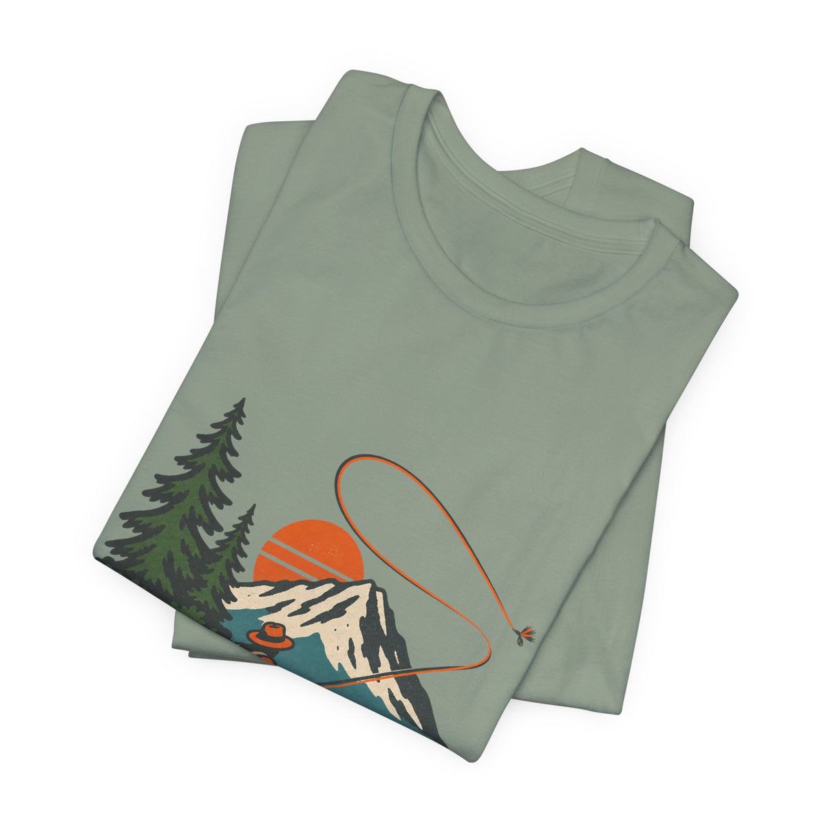Vintage Fly Fishing Mountain Lake T-Shirt — Retro Angler Outdoors Tee