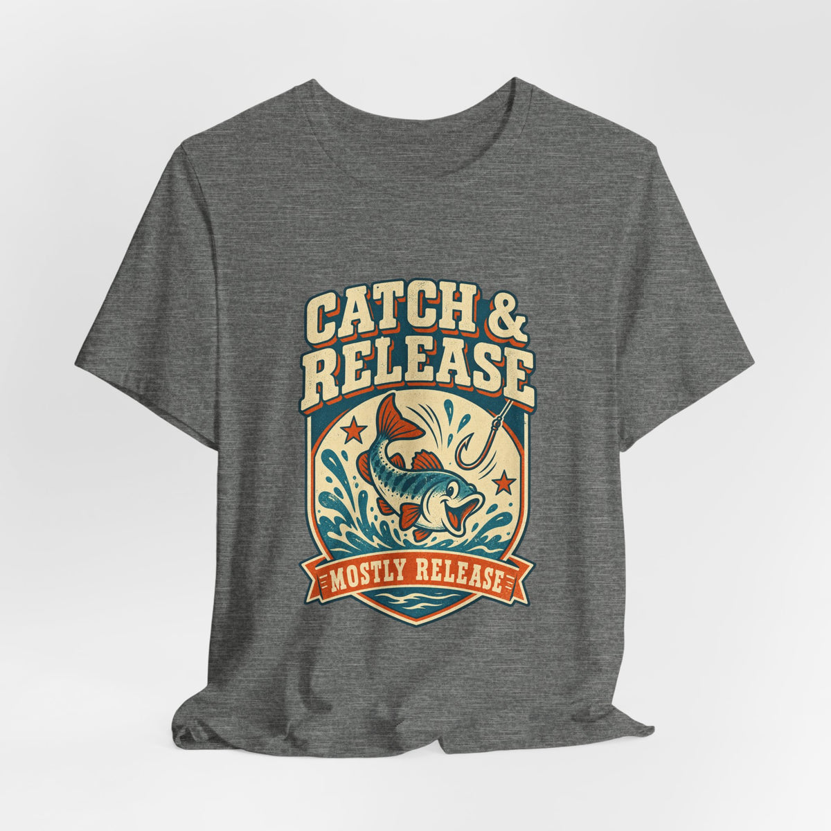 Catch & Release T-Shirt — Mostly Release Vintage Fishing Tee