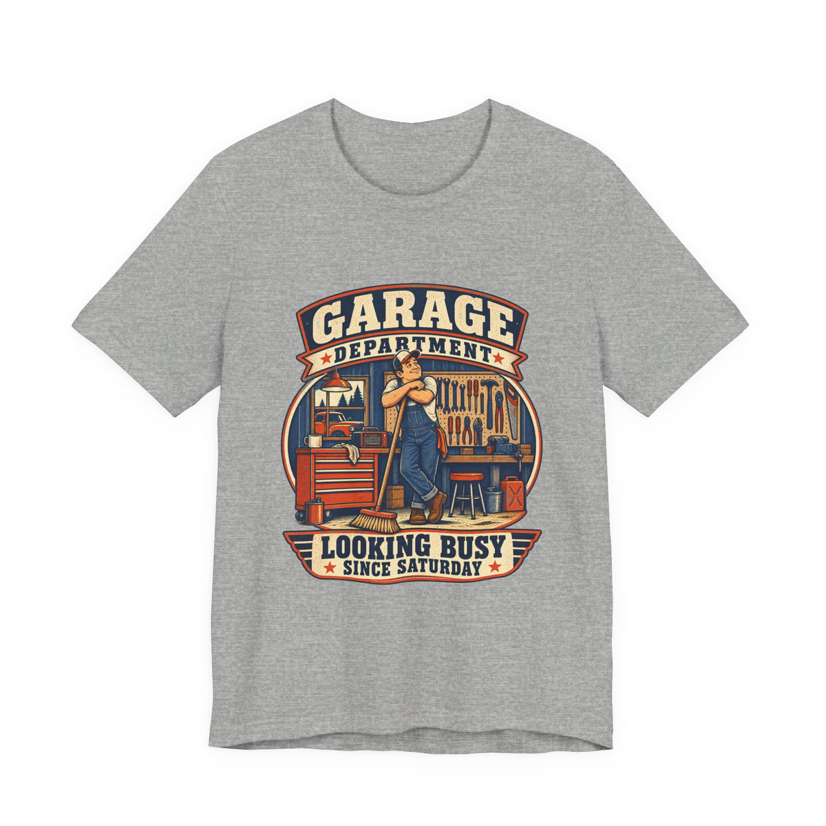 Garage Department Looking Busy Since Saturday Vintage Mechanic T-Shirt