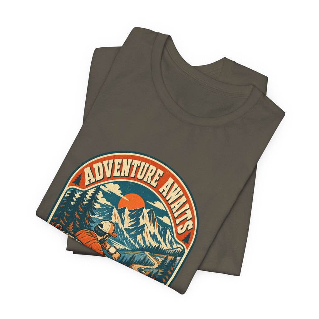 Adventure Awaits Hiking T-Shirt – Vintage Mountain Trail Hiker Tee