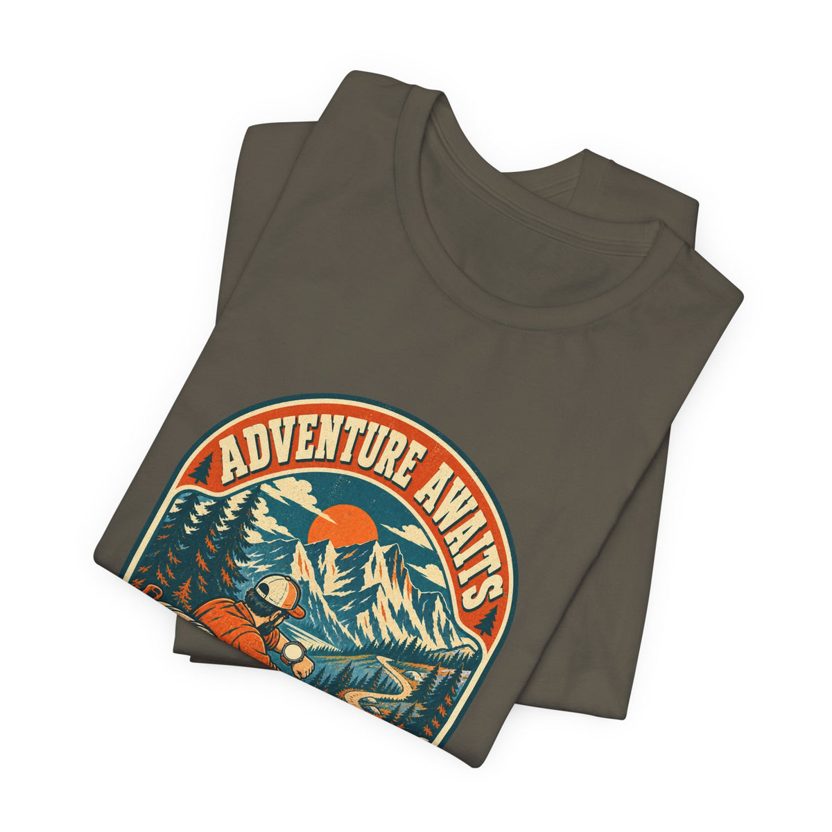 Adventure Awaits Hiking T-Shirt – Vintage Mountain Trail Hiker Tee