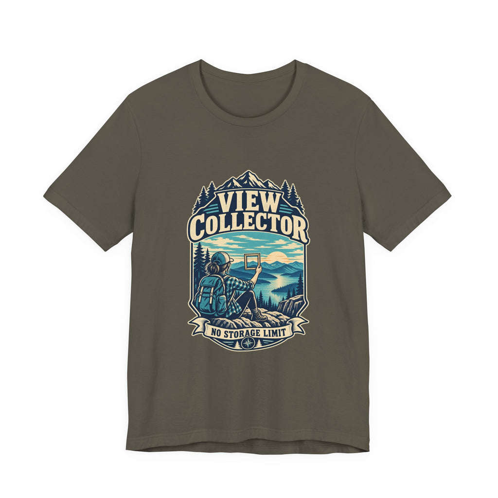 View Collector T-Shirt — No Storage Limit Mountain Lake Hiking Photographer Tee