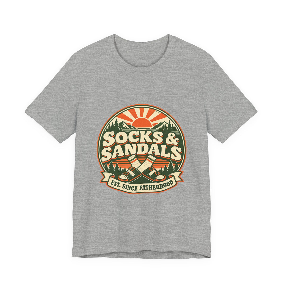 Socks & Sandals Fatherhood T-Shirt | Vintage Dad Humor Outdoor Graphic Tee