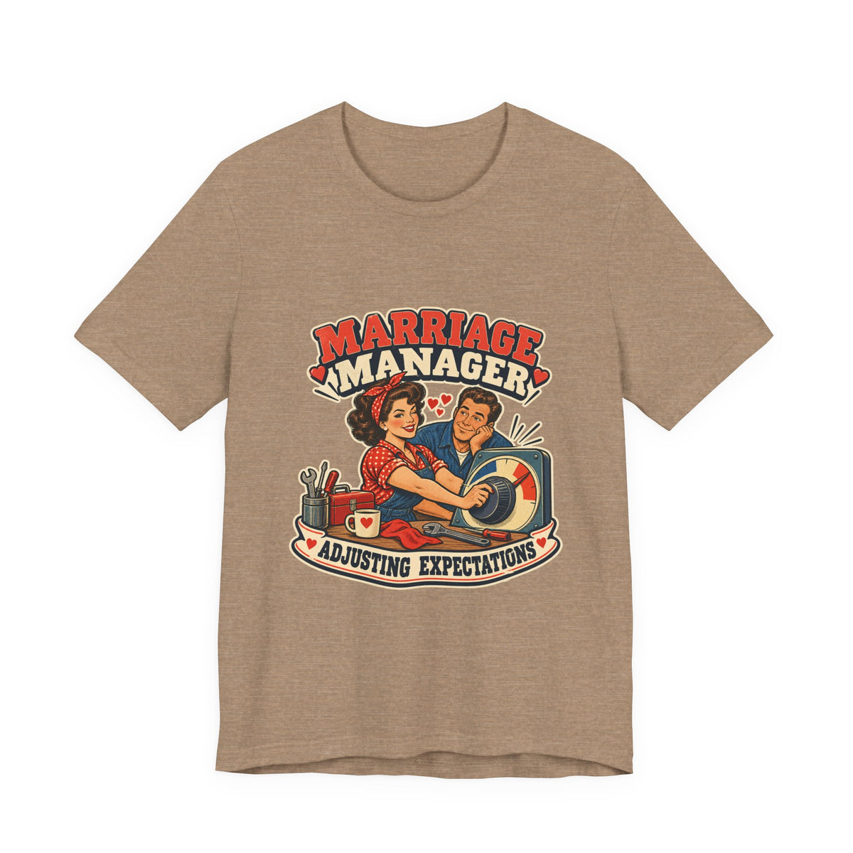 Marriage Manager Vintage Couple T-Shirt — Adjusting Expectations Retro Relationship Humor