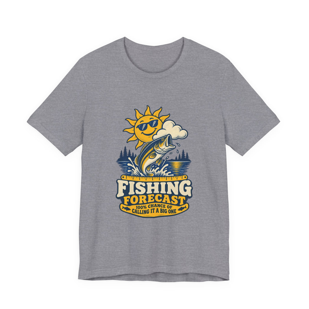 Fishing Forecast T-Shirt — 100% Chance of Calling It a Big One Vintage Fishing Tee